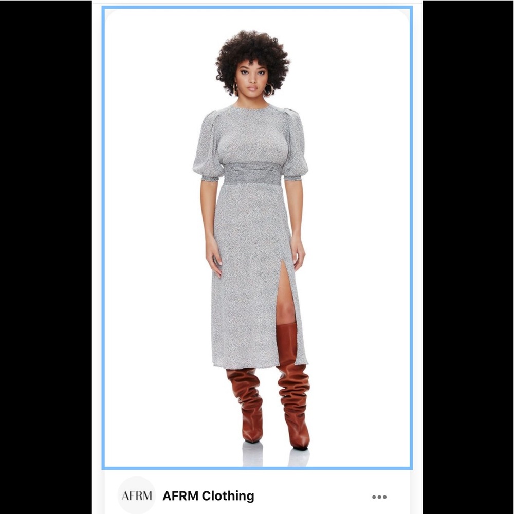 AFRM Luna Smocked mini leopard print dress